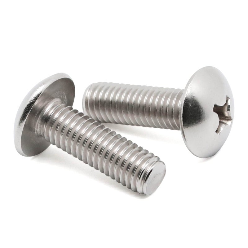 MewuDecor 1/4-20 x 1/2" Truss Head Machine Screws, Full Thread, 304 Stainless Steel 18-8, Bright Finish, Machine Thread, 50 PCS - Image 1